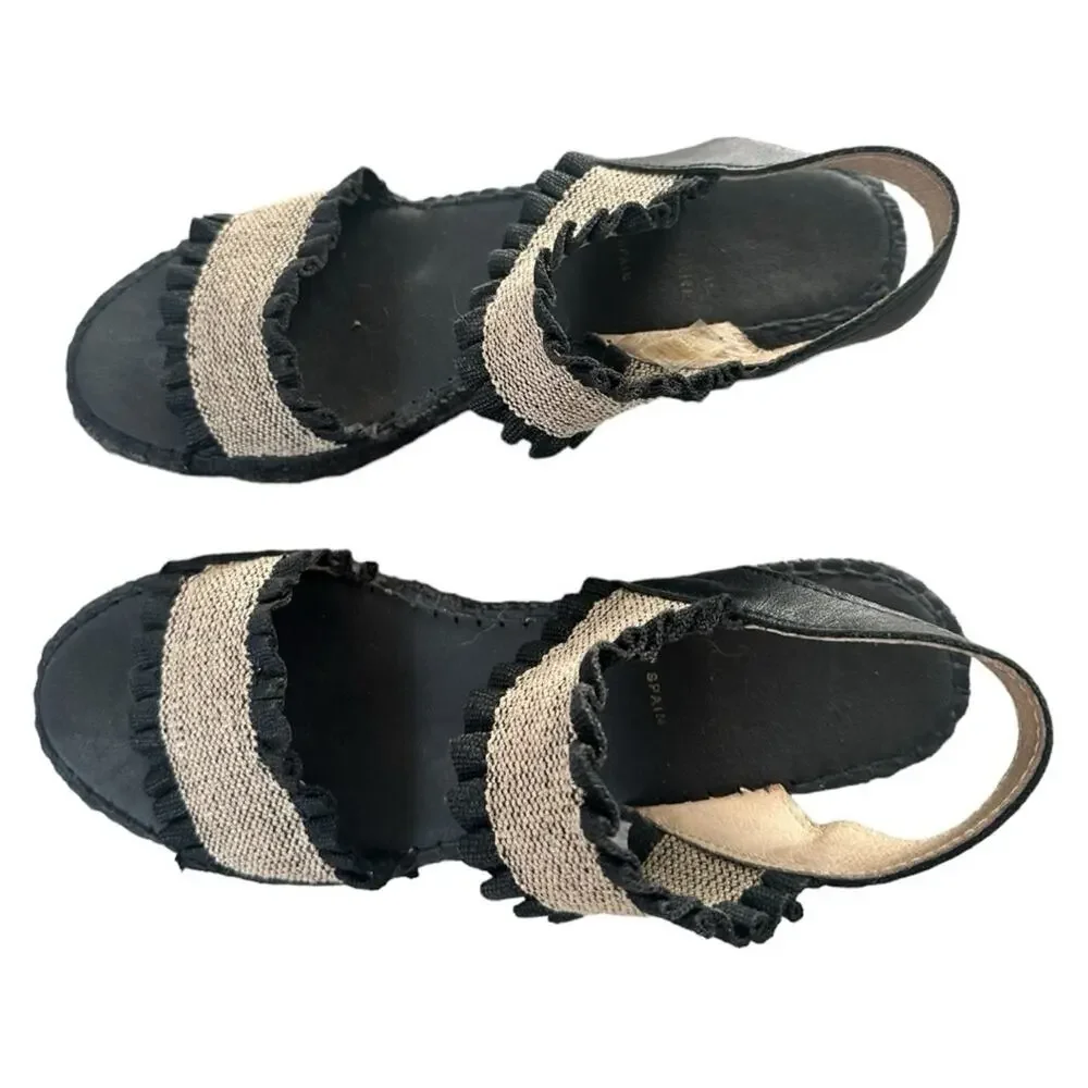 Juncal Aguirre - Mica Black Platform Espadrille Sandals Wedges
